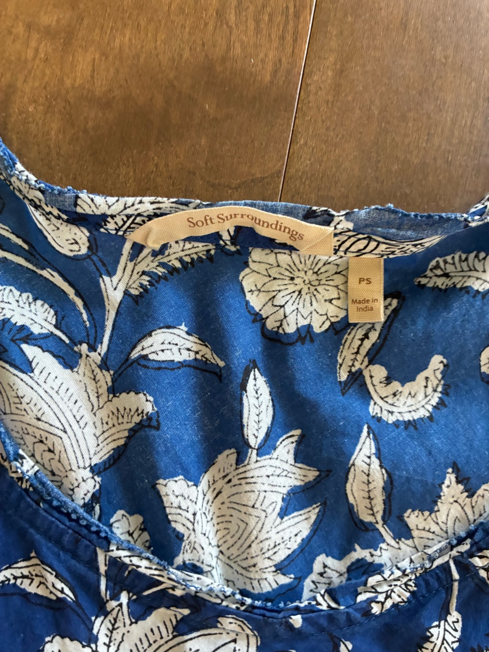 Soft Surroundings Block Print Floral Tiered Midi Dress - Picture 3 of 4